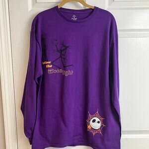Nightmare Before Christmas Purple Follow The Moonlight T Shirt Long Sleeve L